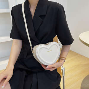 Fresh Style Women's New <b>Heart</b>-<b>shaped</b> Waterproof PU Crossbody <b>Bag</b> Trendy Cute Mini Single Shoulder - Product Image 4