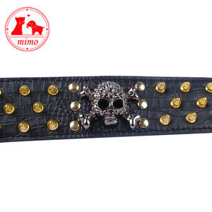 2 "ワイドスパイクスタッズ付きレザー犬の首輪弾丸リベットクールスカルペットアクセサリー大型犬用ピットブルボクサーS-XL - Product Image 6