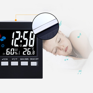 New <b>Digital</b> Thermometer Hygrometer Colorful LCD Thermometer Clock Alarm Snooze Function <b>Calendar</b> Weather Forecast Display - Product Image 5