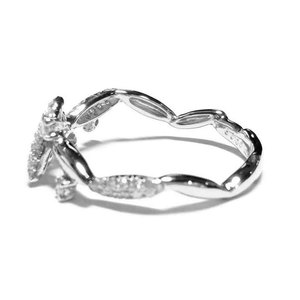 Bague de mariage classique en or blanc massif 18 carats pour femme, sertie de diamants naturels, cadeau d'anniversaire, de fiançailles ou de fête, haute qualité - Product Image 2
