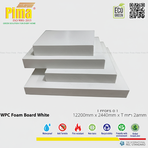 Feuille blanche de panneau de mousse de PVC WPC 10mm épaisseur 0.6G/cm3 densité sans plomb Celuka salle de bain Membrane étanche - Product Image 1
