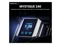 DeepCool MYSTIQUE 240 LCD Liquid Cooler 240mm 5th Gen Pump 3400RPM AIO 2.8 "640x480 TFT LCD Screen Anti-Leak Tech FT12 SE