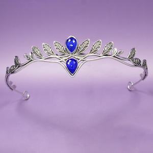 Tiara de Corona Vintage OEM con Hojas Doradas y Plateadas, Exquisito Adorno de Diamantes de Imitación para Boda, Fiesta de Graduación, Concurso de Belleza, Disfraz - Product Image 4