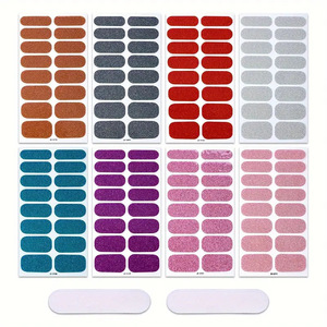 Autocollants pour ongles en poudre d'oignon scintillante de couleur unie, film pour ongles, autocollants pour ongles populaires avec adhésif - Product Image 3