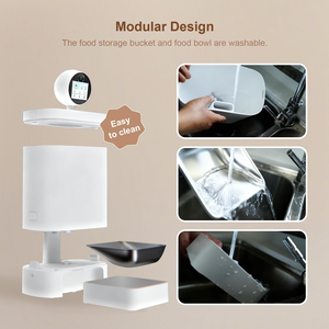 เครื่องให้อาหารสัตว์เลี้ยงอัตโนมัติอัจฉริยะสำหรับสุนัขและแมว ควบคุมผ่านแอพมือถือด้วยระบบ Wifi พร้อมไมโครชิป  ความจุ 5.5 ลิตร - Product Image 3
