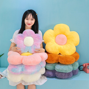 Kürklü peluş çiçek şekli peluş yastık Mat çiçeği bebek çocuklar dolması gerçekçi çiçek şeftali - Product Image 3