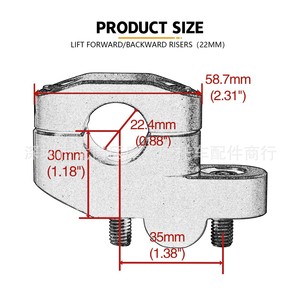 Support de guidon de moto réglable en hauteur, 22mm, 25mm, 28mm, noir, pour Suzuki Yamaha Kawasaki - Product Image 3