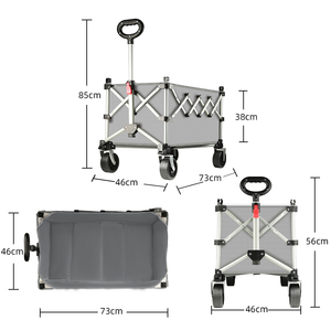 Zusammenklappbarer Einkaufs- und Picknickwagen, Tragbarer Outdoor-Transportwagen mit Vier Rädern, Robuster Campingwagen mit Großer Kapazität - Product Image 5