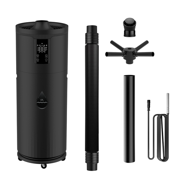17L Smart Floor-Standing Humidifier with Retractable Hose Large-Capacity 1200ml/h for Indoor and Outdoor Plant Humidification