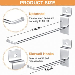 Tùy chỉnh Heavy-Duty 4 6 8 inch slatwall hiển thị Hooks kim loại/Thép cửa hàng hàng hóa Phụ kiện cho hiệu quả hiển thị - Product Image 3
