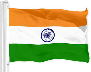Флаг Индии 3 Х5 футов, яркий цвет и защита от выцветания, холст и двойные сшитые индийские национальные флаги, полиэстер с латунью - Product Image 1