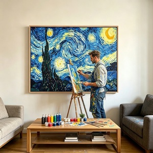 Kit de Pintura Acrílica por Números, Paisaje Creativo de Cielo Estrellado Abstracto, OEM DIY Digital para Adultos - Product Image 2
