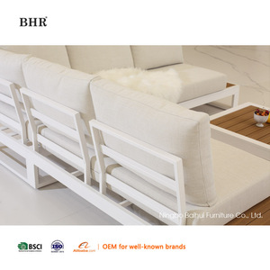 BHR Moderno Juego de muebles de <span class=keywords><strong>aluminio</strong></span> de 4 piezas Sofás de jardín Exterior/Interior Sofá de esquina en forma de L Sofás de jardín Juego de muebles de patio - Product Image 4