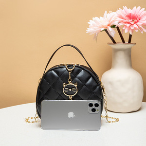 Luxury Vintage Retro Style Designer Mini Waterproof Portable Crossbody Sling Women Stylish Diamond Plaid PU Open Bag - Product Image 3