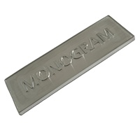Logo personnalisé à haute brillance pour Machine, étiquette métallique en Nickel brossé 3D avec les bords