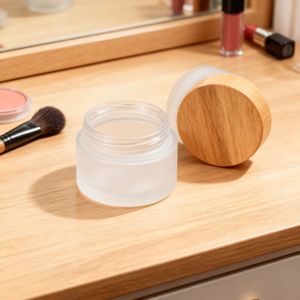 Frascos de Creme Cosmético de Vidro Fosco de Luxo 15g/30g/50g/100g Personalizáveis para Cuidados com a Pele, Creme para Olhos e Pó Solto - Product Image 6