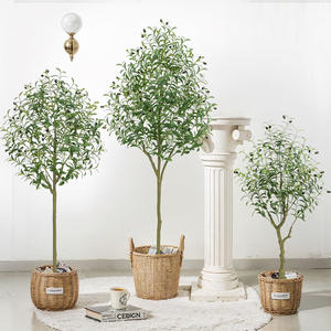 Planta simulada Olivo En maceta Hogar Sala <span class=keywords><strong>de</strong></span> estar Piso interior Planta verde grande Ventana Centro comercial Decoración Árbol falso - Product Image 6