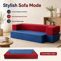 Canapé modulable bloc-couleur, housses amovibles à zip, assise en mousse compressible, canapé de sol pour salon et lounge