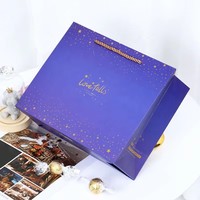 Valentijnsdag cadeauzakjes moderne chique elegante geprägte papieren shoppertasjes matte luxe grote paarse cadeauzak met handvatten