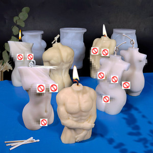 Moule en silicone pour bougie DIY, forme de corps humain : Homme musclé, Femme <span class=keywords><strong>enceinte</strong></span>, Torse humain, pour savon et bougies faites main - Product Image 2