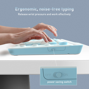 Dual-chế độ bàn phím không dây với kim loại âm nhạc Knob Ergonomic phím im lặng khép kín notch thiết kế cho văn phòng - Product Image 6