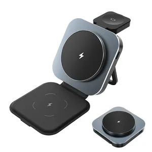 Chargeur sans fil 3 en 1 15W charge rapide chargeur magnétique portable pliable pour iPhone iWatch Airpod cadeau de promotion