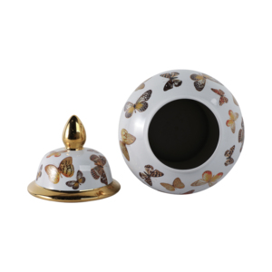 Vaso in ceramica con motivo a farfalla, vaso decorativo per soggiorno, complemento d'arredo per la casa - Product Image 6