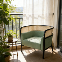Canapé d'angle individuel en rotin tressé de luxe moderne, confortable et minimaliste, de haute qualité, pour la vente en gros