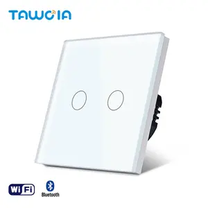 TAWOIA Led Light Touch Switch No Neutral Line Glass Panel 86*86mm For Your Home White Grey Gold Black