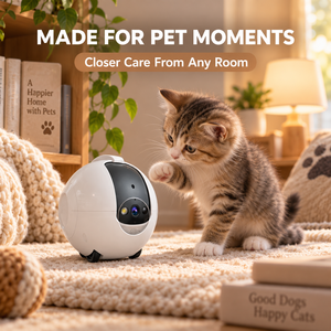 Caméra intelligente pour animaux de compagnie 4MP avec contrôle à distance par application, communication bidirectionnelle et design mobile - Product Image 5