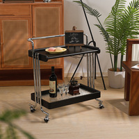 Carrito de Almacenamiento Estilo Wabi-Sabi, Mesa Auxiliar Móvil, Mesa de Centro de Madera Maciza para Sala de Estar, Carrito de Comida Retro, Mesa de Café
