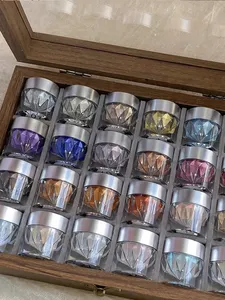 1/24 PCS High-end Mirror <b>Magic</b> Mirror Powder Set With Storage <b>Box</b> Colorful Bright Nail Art Powder Opal Home Powder, Nail Art Na - Product Image 4