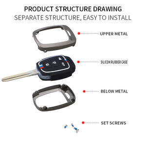 Étui de protection pour <span class=keywords><strong>clé</strong></span> de voiture en alliage de zinc et gel de silice pour Toyota FJ LAND CRUISER, ancien RAV4, Plarad, <span class=keywords><strong>porte</strong></span>-clés à brancher, sac à clés - Product Image 5