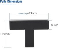 Poignées d'armoire en acier inoxydable de haute qualité, noires, lot de 2, poignées de cuisine de 2 pouces, poignées de tiroir à trou unique, pour commode