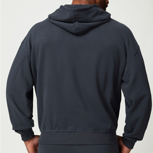 Felpe Personalizzate 100% Cotone Oversize con Collo Tondo, Manica Lunga, Stile Sportivo, Spalle Scese, in <span class=keywords><strong>Pile</strong></span> Pesante, Modello Corto per <span class=keywords><strong>Uomo</strong></span> - Product Image 5