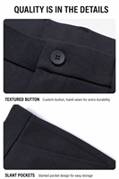 Pantalon décontracté noir très extensible, sans plis, doublé polaire, coupe droite, pour hommes et femmes, grandes tailles