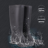 Bottes de pluie en PVC robustes, bottes de travail imperméables à tige haute avec semelle antidérapante pour la protection des pieds dans la construction et l'agriculture