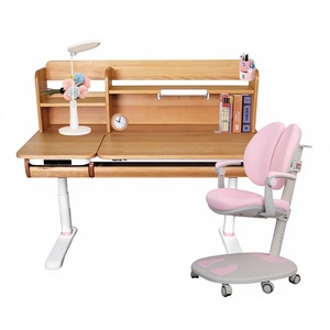 Saint Wing FS9 Beech Solid Wood Children's Study Desk for Home Study Room with Chair