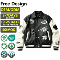 Veste coupe-vent personnalisée ODM pour homme, veste en cuir de pilote brodée pour homme, veste de style universitaire streetwear, veste d'hiver pour homme