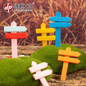 Panneaux de signalisation en bois Dp Craft, ornements miniatures pour paysages, piquets en pin peints, décoration de jardin - Product Image 1