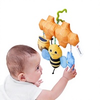 Jouet musical suspendu pour lit bébé Sozzy, poupée animale apaisante, jouet en tissu avec sons de clochettes, 0-3 ans