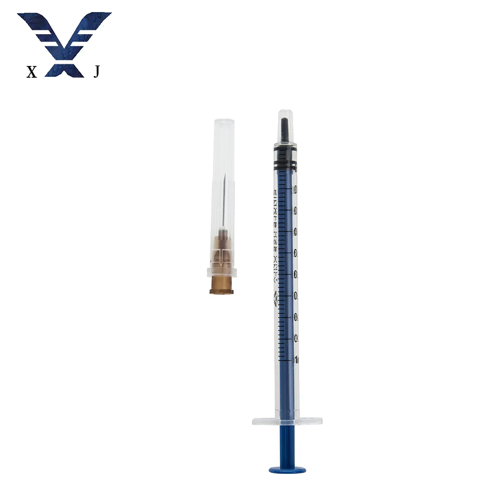 CE ISO Approved Good Quality 1 ml Medical Injection PP Disposable Syringe with 23G/25G Needle