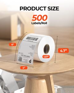 <span class=keywords><strong>Livraison</strong></span> gratuite à <span class=keywords><strong>domicile</strong></span> – Étiquettes thermiques américaines en vente directe, 500 pièces/rouleau*2, autocollants thermiques 4*6'' résistants à l'huile - Product Image 2