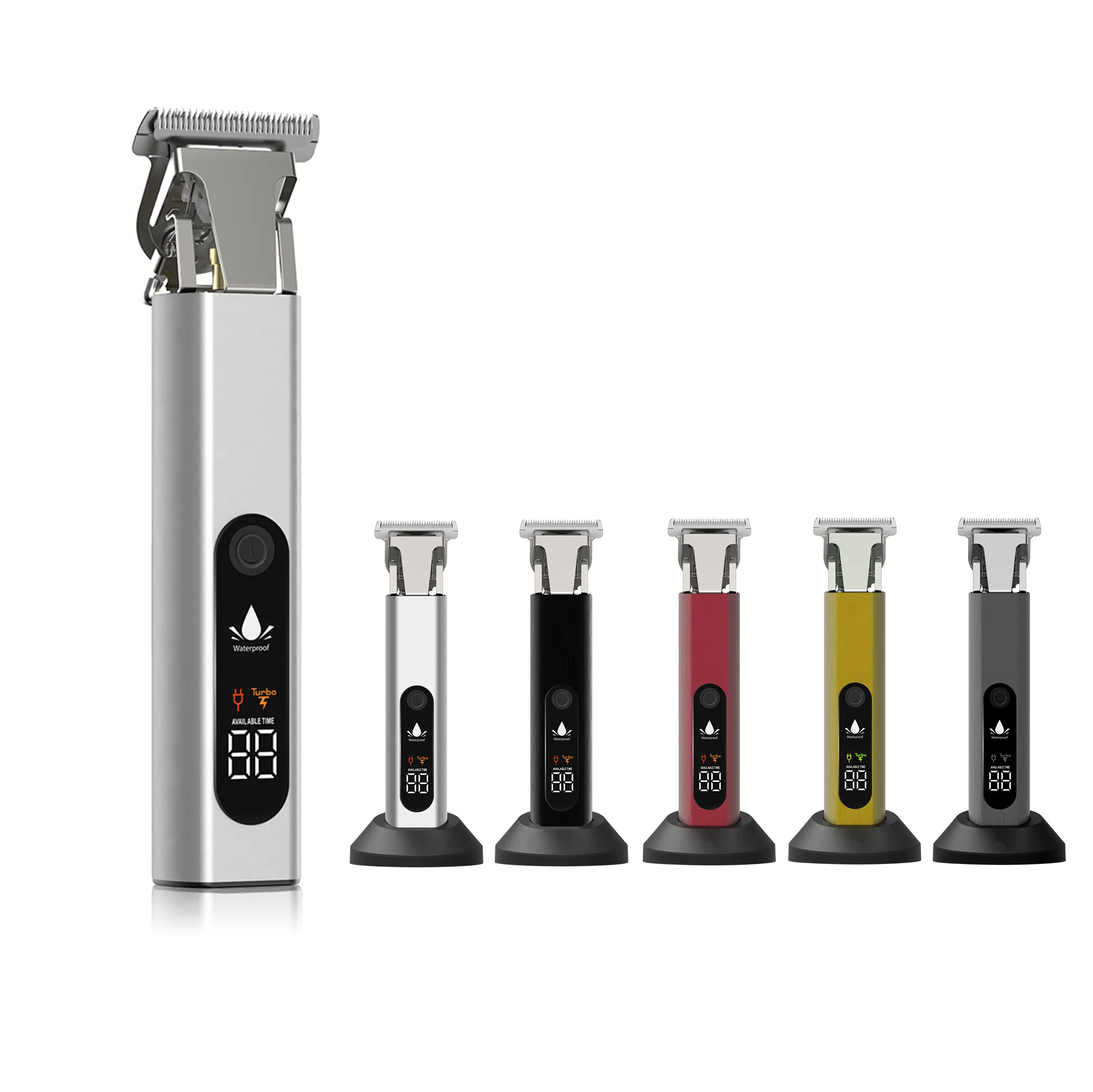 Waterdichte Lcd Display Keramische Mes Elektrische Kapper Salon Tondeuse Trimmer Voor Mannen