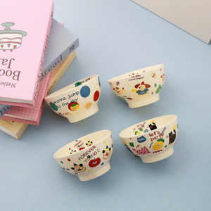 ชามเซรามิคลายการ์ตูนสัตว์น่ารัก สีครีม ใช้กับไมโครเวฟได้ ขนาด 5 นิ้ว สำหรับของหวาน อาหารเช้า สไตล์นอร์ดิก น้ำหนัก 280 กรัม - Product Image 2