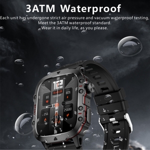 Ngoài Trời Thông Minh Đồng Hồ Cho Nam Giới 1.96 ''Rugged Smartwatch Đối Với <span class=keywords><strong>iPhone</strong></span> Và <span class=keywords><strong>Android</strong></span> IP68 Không Thấm Nước Tập Thể Dục Tracker Đồng Hồ - Product Image 5