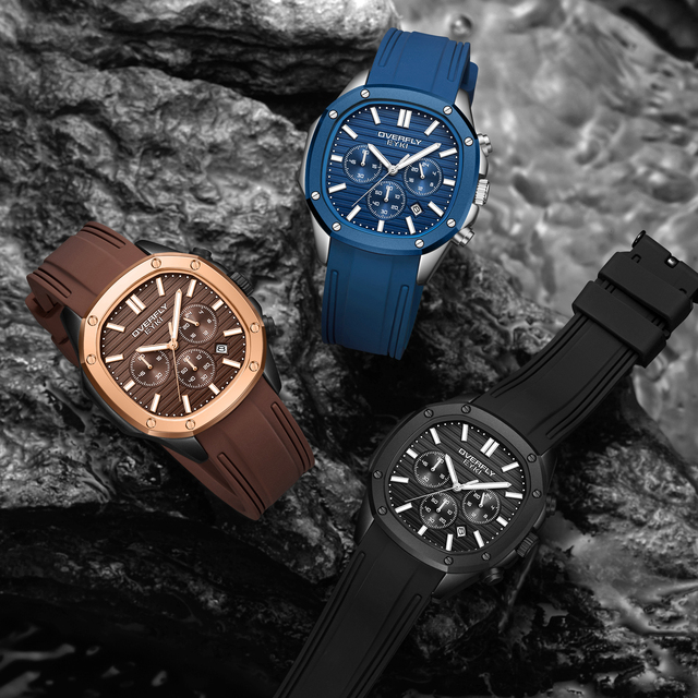 Chronograph Watch Men Sports Wrist Watch Sports Silicone Strap Quartz Watch for Man