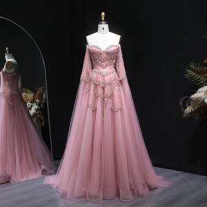 <span class=keywords><strong>Robe</strong></span> de soirée élégante Sharon Said SS215 vert <span class=keywords><strong>sauge</strong></span> à épaules dénudées avec manches cape, coupe cœur, de luxe pour mariage et fête - Product Image 6
