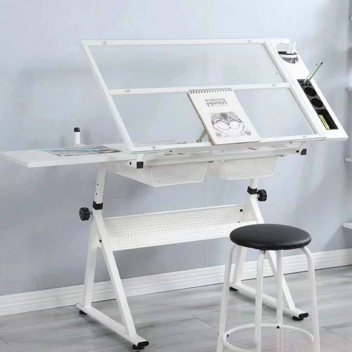 Panneau simple blanc de verre trempé (table simple)