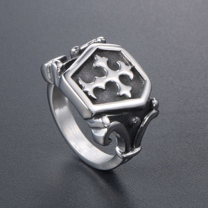 Men's Titanium Steel <b>Ring</b> Cross Design Geometric Shape Fashion Jewelry For Index Finger SA568 - Product Image 2